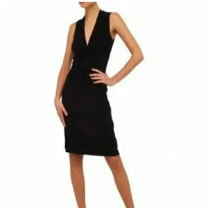 Norma Kamali Ruched Empire Waist Dress in Navy